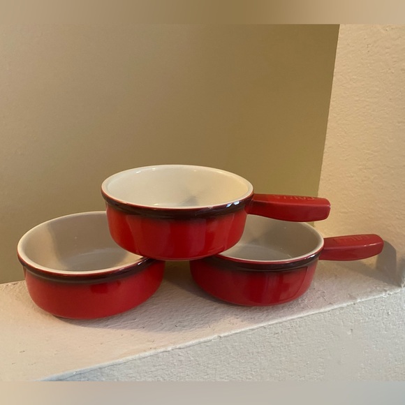 Staub Other - Staub Red Ceramic Mini Skillets.  Set of 3.